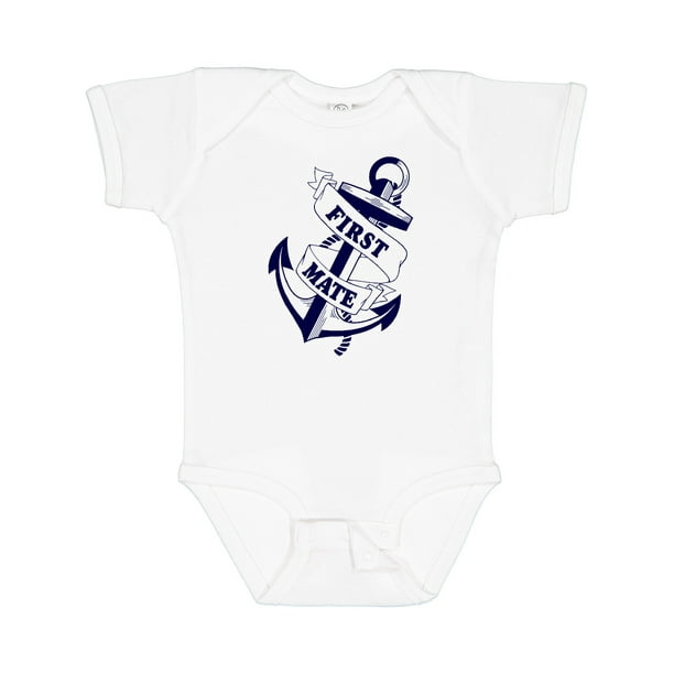 Custom Baby Bodysuit Papas First Mate Sailing Captain Dad Fathers Day Cotton Custom Baby Bodysuit Papas First Mate Sailing Captain Dad Fathers Day Cotton